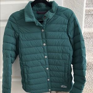 Stio Green Puffer Jacket Lightweight Hip-Length small